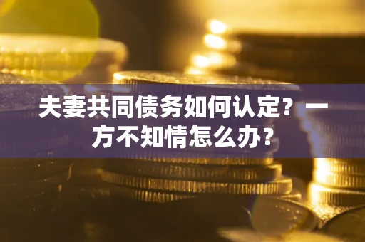 济南夫妻共同债务如何认定？一方不知情怎么办？